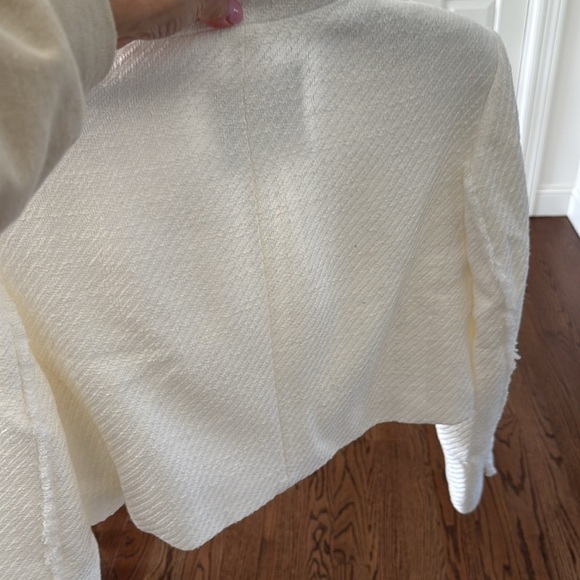 Zara Women's White Cropped Jacket - Picture 3 of 4